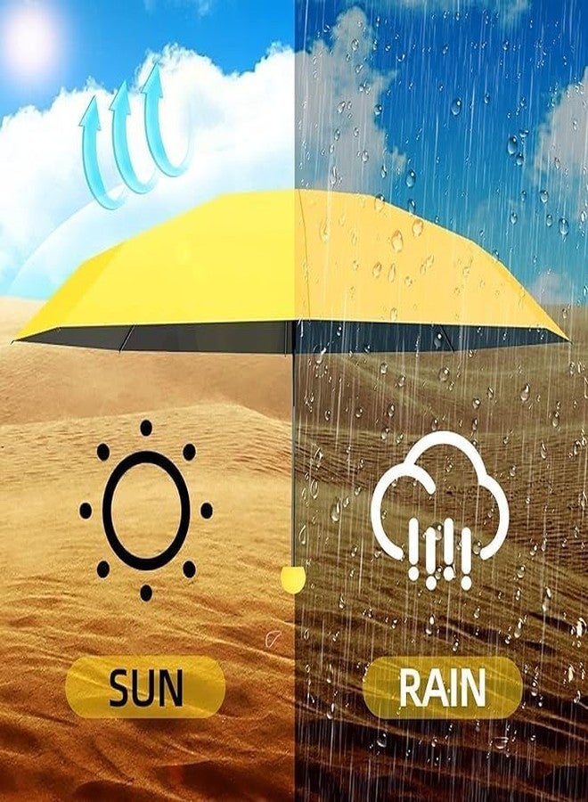 EAFTOS Mini Umbrella with Case for Men & Women Manual Open Compact Travel Umbrella UV Protection Polyester Fabric Anti-Slip Handle Lightweight Portable Rain & Sun Protection for Summer & Monsoon (Lime-Yellow) - Image 5